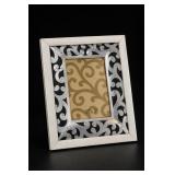Black Wooden & Silver Scroll 5x7 Picture Frame