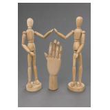 Wooden Articulated Artist Mannequins & Hand