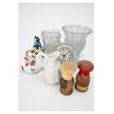 Crystal Legends Clock, Glassware & Decor Lot