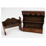Wooden Wall Shelf With Two Drawers