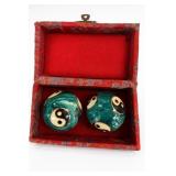Chinese Baoding Yin-Yang Chime Balls, Pair