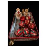 Seasons Greetings Christmas Ornament Tray Set