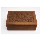 Carved Wooden Floral Trinket Box