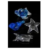 Group Of 4 Glass Animal Figurines