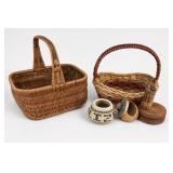 Wicker Baskets & Woven Accessories Set
