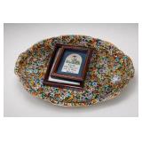 Daher Decorated Ware Floral Dish & Framed Plaque