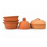 Terracotta Roasters & Garlic Keeper Set