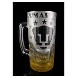 USA Etched Glass Beer Mug With Star Motifs