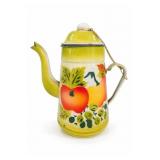 Fruit Decorated Teapot With Lid Chain