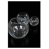 Clear Glass Fish Bowl Vase Set