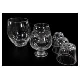Set Of 6 Clear Crystal Brandy Snifter Glasses