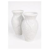 Lenox Georgian Embossed Porcelain Vase Pair