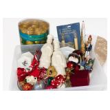 90-Piece Christmas Ornaments & Brass Lamps Lot