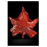 Iridescent Glass Maple Leaf Dish