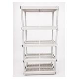 White Plastic 5-Tier Shelving Unit