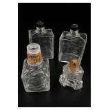 Set Of 4 Clear Glass Bottles And Decanters
