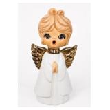 Vintage Ceramic White & Gold Christmas Angel