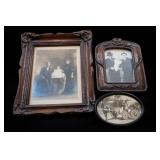 Three Framed Photographs, Ornate Wood Frames