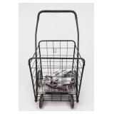 Folding 4-Wheel Wire Shopping Cart