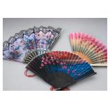Three Floral Folding Fans