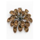 Metal Flower Wall Sculpture, Patina Finish