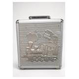 Embossed Train Motif Metal Carrying Case