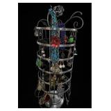 Rotating Jewelry Organizer Stand With Jewelry