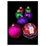 Neiman Marcus-Labeled Glass Christmas Ornament Set