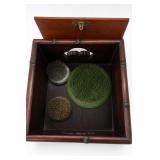Wooden Box With Three Brushes