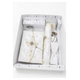 Baptism Candle Set With Rosary, Book & Ornaments
