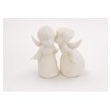 Schmid Bros Porcelain Kissing Angel Figurines Pair