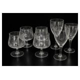 Etched Glass Goblets & Wine Glasses Set