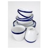 Crate&Barrel Blue Stripe Dinnerware Set