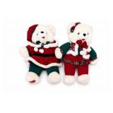 Christmas Teddy Bear Pair, Red & Green Plush
