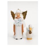 Porcelain Angel Ornament With Lamb