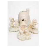 Snow-Themed Figurine Set With Igloo, 4 Pieces