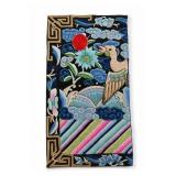 Chinese Embroidered Crane Rank Badge Textile