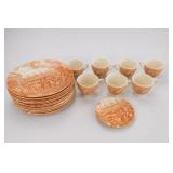 Staffordshire Ironstone Plates, Cups & Saucer Set