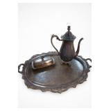 Rogers Silver-Plated Coffee Pot Set With Tray