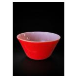 Federal Red Glass Mixing Bowl With Molded USA Mark