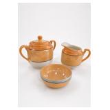 Japanese Lusterware Teapot, Creamer & Bowl Set