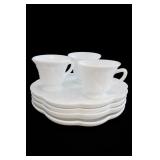 Indiana Glass Harvest Grape Milk Glass Snack Set