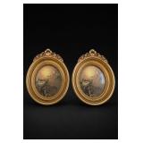Homco Pair Oval Framed Bird Wall Hangings