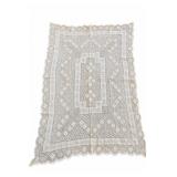 Vintage White Lace Tablecloth 33 x 40 in