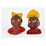 Black Americana Chalkware Wall Plaque Pair