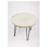 Round White Wood Coffee Table With Hairpin Legs