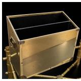 Mid-Century Brass Two-Section Magazine Rack