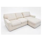 Living Spaces Cream Fabric Chaise Sectional