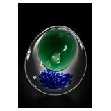 Iris Bohemian Czech Glass Bowl, 14 in.