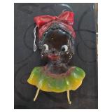 Black Americana Figural Chalkware Wall Plaque